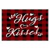 Nuevo mantel individual a cuadros rojos para San Valentín, para fiestas navideñas, restaurantes, decorativo, aislante del calor, posavasos de lino con borde cruzado.