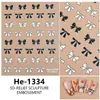 Redanco5D Repujado Popular Dibujos Animados Pegatina para Uñas Lindo Moño Calcomanía Estéreo para Uñas He1335