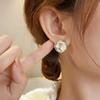 Pendientes de rosa con aguja de plata 925 para mujer, diseño de nicho, con sentido de Internet, pendientes explosivos de celebridades, pendientes elegantes de lujo ligeros avanzados, venta al por mayor