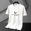 Nova Camiseta Masculina de Modal com Gola Redonda e Meia Manga, Camiseta Soltinha de Manga Curta para Jovens, Camiseta Soltinha da Moda