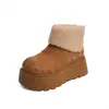 Botas de nieve de plataforma modernas y versátiles para mujeres bajitas, nueva colección de invierno 2026, con forro de felpa añadido para mayor calidez
