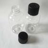 Botella de 50 ml con tapa de rosca de presión para niños Botella de plástico PET tapa para niños boca 18 botella para píldoras y cápsulas diente 18
