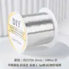Rollo grande de 100 metros alambre de cobre conservador de color 0.2 mm material de tejido DIY hecho a mano alambre metálico filigrana alambre para enrollar alambre para envolver flor