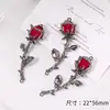 [negro y rojo] guirnalda de rosa mariposa oscura colgante de aleación materiales para pulsera collar DIY accesorios