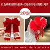 Grampo de Cabelo Laço Acessório de Cabelo para Meninas, Presilha de Cabelo Vermelha para Trás da Cabeça, Grampo de Cabelo de Ano Novo para Meninas, Ornamento de Cabelo de Fita Infantil