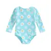 6-12M,12-18M,18-24M,2-3Años3-4Años enterizo de encaje floral brillante con cordones para niños