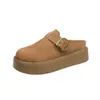 Mules Femininas Fechadas na Ponta e com Solado Grosso, para Usar ao Ar Livre, Novidade Tendência Inverno 2025, Chinelos Estilo Birkenstock