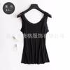 Camisole de Seda Tricotada Tangge Primavera e Verão Feminina Renda Base Camisa plus size Seda de Amora Feminina Curta Slim-fit