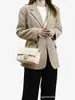 Bolso Cuadrado Pequeño Acolchado con Cadena Estilo Tweed para Mujer 2026 Nuevo Bolso de Mano de Moda Ropa de Trabajo Bolso Versátil de Hombro Único Cruzado para Mujer