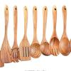 Espátula de Madera de Teca Tailandesa Extendida Antiadherente para Cocinar Espátula de Madera Utensilios de Cocina Amazon Juego de Espátulas de Madera