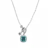 Collar de perlas cuadradas de circón con cuentas de doble capa, cadena para la clavícula de lujo discreto, accesorio de moda versátil y simple para mujer