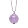 Colgante Mini Bola de Cristal Blanco Natural, Morado y Amarillo Collar Sencillo de Verano Dopamina Estudiante Accesorio