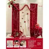 Decoración de Banquete de Compromiso Estilo Coreano con Fondo de Carácter Doble Felicidad, Cortinas de Boda para Sala de Estar y Dormitorio, Bata de Baño, Sesión de Fotos, Flores Artificiales