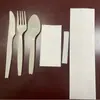 Cuchillo y Tenedor Cuchara Desechables de Almidón de Maíz Biodegradables Descomposición Tenedor Cuchara para Ensalada de Frutas Integrado Biodegradación