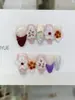 Nai Zi Unhas Usáveis Puramente Feitas à Mão Novo Modelo Outono/Inverno B068 Esculpido Pintado à Mão Estilo Francês Estilo Exportação Adesivos de Unha Elegantes
