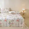 Lençol de Cama de Tecido Grosso de Algodão Puro Peça Única 100% Algodão Linho Espessado Fronha de Linho Algodão Conjunto de Três Peças Tapete Fresco de Verão Espessado
