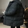 Recomendação Principal Outono/Inverno 2026 Jaqueta de Algodão Média-Longa Masculina Tamanho Grande M-8XL Outono/Inverno Cor Sólida Com Capuz Casaco de Algodão Estilo Coreano Solto Plus