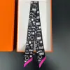 Bufanda de corbata estampada delgada de nuevo estilo para mujer, bufanda larga estrecha de seda estilo coreano para combinar con camisas, accesorio envolvente de moda