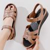 Sandalias para Mujer Tallas Grandes 2022 Verano Nuevas de Goma y Plástico con Velcro Planas para Personas de Mediana Edad y Mayores Suela Suave Sandalias para Suegra Zapatos de Madre