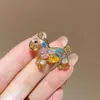 Broche de Aleación de Caballo de Color Mixto, Pin de Lujo Accesible de Gama Alta para Mujer, Joyería de Ramillete de Animal del Año a la Moda