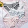Ropa Interior para Niñas, Cuadros Simples, Linda y Cómoda, Algodón Burbuja, Estilo Japonés, Transpirable, Cintura Media, Bragas Estilo Puro Deseo