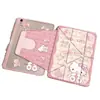 Estojo rosa quadriculado KT para óculos e tablet iPad 11ª/10ª geração com compartimento para caneta mini6 suporte rotativo fofo