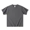 Camiseta de algodão de Xinjiang de manga curta 400g, unissex, ombro caído, corte solto, camiseta de algodão puro de peso pesado, camiseta básica, camiseta de meia-manga