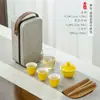 Porcelana de Jade de Sebo Set de Té Portátil Set de Té Kung Fu Taza de Té de Viaje Una Tetera Tres Tazas Regalo para Empresa al Aire Libre Hacer logo