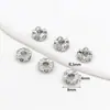 14K Banhado a Ouro Cor de Ouro Real Conservante Flor Coração Círculo de Zircônia Contas Espaçadoras Pulseira Colar DIY Material para Miçangas Acessórios C45