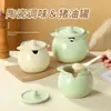 Pote de Gordura de Porco para Uso Doméstico, Pote de Cerâmica Resistente a Altas Temperaturas com Tampa, Pote para Óleo e Temperos da Cozinha, Pote de Armazenamento para Banha, Óleo de Pimenta e Óleo Vermelho