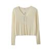 Ropa Inno para Mujer Tallas Grandes con Seda y Lana, Cárdigan de Punto Color Caramelo Estilo Coreano 2026 Top Ligero 132028