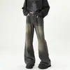 Calças largas retrô americanas jeans masculinas cleanfit outono e inverno calças retas estilo vibe