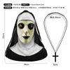 Máscara de Terror de Monja de Ojos Amarillos Disfraz Fiesta Película Oculta Máscara Fiesta de Halloween Accesorio de Broma