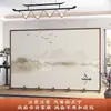 Divisória de Tela Estilo Chinês para Sala de Estar, Quarto, Hall de Entrada, Parede Dobrável Móvel, Escritório, Pintura de Paisagem, Interior Estilo Antigo