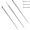 Acero Inoxidable 316 Aguja Guía Rosca Interna y Externa Pasador Guía Varilla Orejera Perforada Piercing de Labio Piercing de Lengua Herramienta Auxiliar DIY