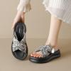Pantuflas Augu Shiden de Estilo Chino Gruesas para Mujer, para Verano al Aire Libre, Modelo Nuevo 2026, Pantuflas de Deslizamiento para el Hogar con Sensación de Caminar sobre las Nubes