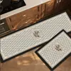 Tapetes de Piso para Cozinha Doméstica, Tapetes de Entrada para Banheiro, Tapetes Listrados Absorventes de Óleo e Água para Entrada de Banheiro, Cobertores de Cabeceira para Quarto