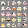 50 pegatinas 3D de comida de Sanrio con diseño de dibujos animados, bonita melodía, taza decorativa para teléfono móvil, pegatinas pequeñas de patata.
