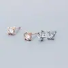 Pendientes de Plata de Ley S925 Nalan Forma de Pequeño Universo Estéreo Bonitos Divertidos Pendientes de Planeta Pequeño con Diamantes G3331