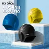 Gorro de natación de silicona para adultos, protector de oídos, color liso, cómodo y no restrictivo, unisex, tamaño grande, elegante, personalizable con logo