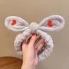 Diadema de Felpa Linda para Mujer Lavado de Cara Aplicar Mascarilla Lavar Maquillaje Diadema Diadema Amor Dulce de Mujer