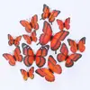 Juego de 12 mariposas de PVC, pegatinas magnéticas para nevera, pegatinas decorativas para pared, fiestas navideñas, H-003, doble capa