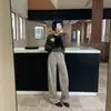 Filtro de baixa saturação! ~Jeans de cintura alta, perna reta e elasticidade em quatro direções para mulheres, novo 2026, calça larga solta estilo vintage