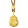 Pingente Sachê Perfumado com Design de Abóbora Gordinha, Cobre Banhado a Ouro com Incrustação de Diamante, Nova Corrente para Clavícula Estilo Chinês, Versátil e Exquisito