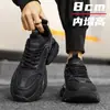 Zapatos de hombre otoño e invierno malla invisible aumento 10 cm suela gruesa otoño ocio deportes guerrero negro padre zapatos de moda