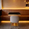 Mesa de comedor redonda para restaurantes, tiendas de té de leche y postres, mesa de comedor de losa de roca para restaurantes de hot pot y cafeterías, mesa de comedor de restaurante de estilo minimalista moderno