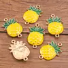 Varios Accesorios de Joyería DIY de Aleación Encanto de Esmalte Dorado Kc Serie de Frutas Plátano Pera Fresa Sandía Conectores