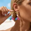 Brincos de Franja de Concha e Estrela de Verão Transfronteiriços, Gancho Longo Estilo Boêmio de Férias, Acessórios de Praia Atacado