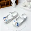 Zuecos Mary Jane para Niños 2026 Nuevo Estilo de Verano para Niñas Gato Kt Estampado de Leopardo Zapatillas de Punta Cerrada Sandalias de Playa para Exteriores