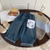 Pantalones Largos para Niños 2026 Bangcheng Estilo Otoño Niños y Niñas Versión Coreana Bolsillo con Graffiti Jeans Casuales Nuevos Tendencia G0513